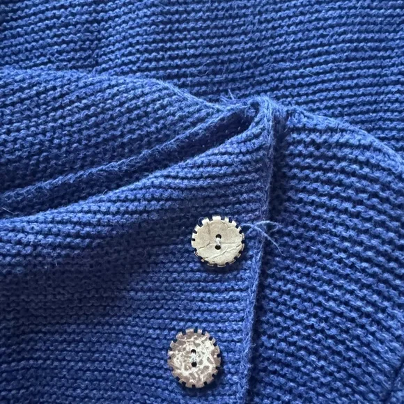 Habitat Navy Blue Cowl Neck Sweater Oversized Lagenlook Hippie Cotton Medium - Picture 6 of 8